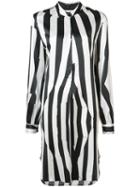 Ann Demeulemeester - Striped Tunic Dress - Women - Silk/spandex/elastane - 38, White, Silk/spandex/elastane