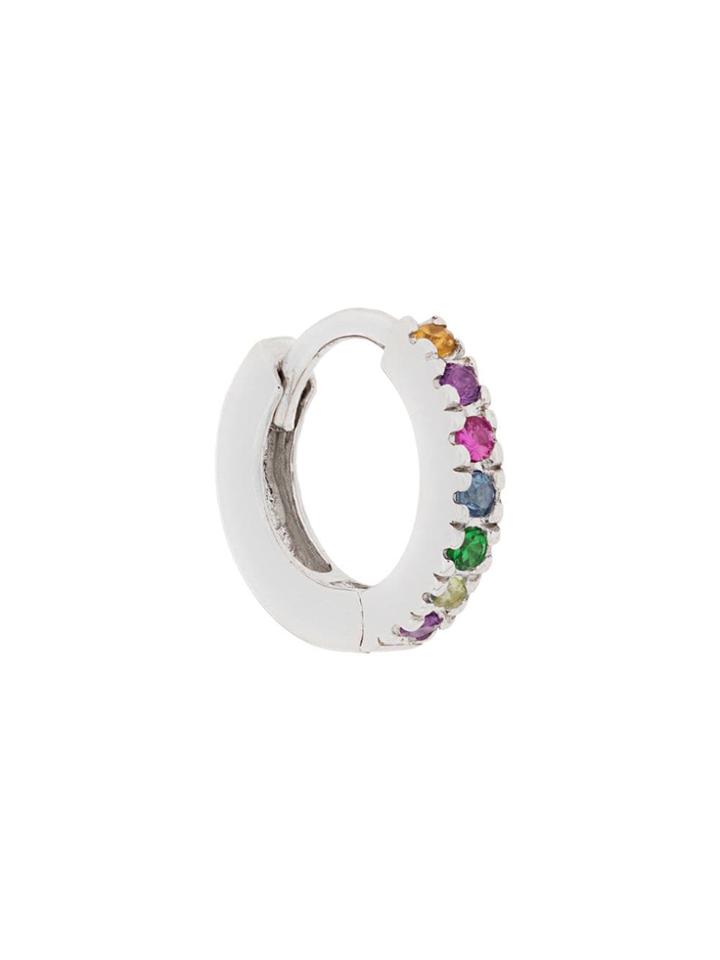Otiumberg Silver Rainbow Huggie Hoop - Metallic