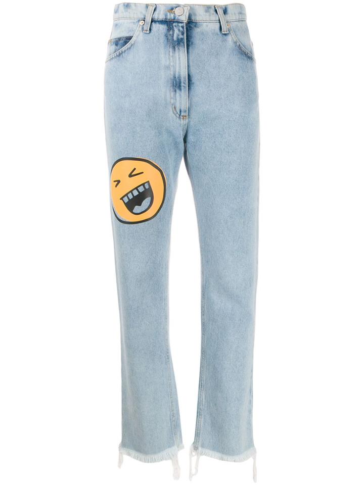 Natasha Zinko Smiley High-rise Straight Jeans - Blue