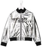 Jeremy Scott Junior Teen Logo Print Bomber Jacket - Silver