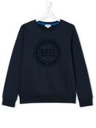 Boss Kids Teen Logo Print Sweatshirt - Blue
