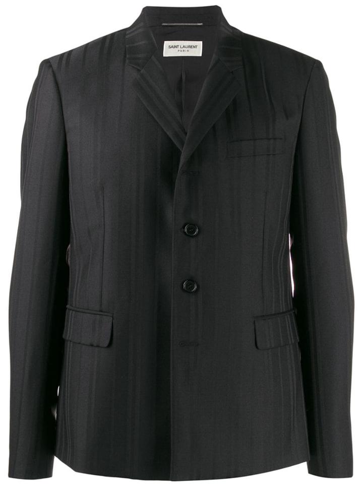 Saint Laurent Tonal Striped Blazer - Black