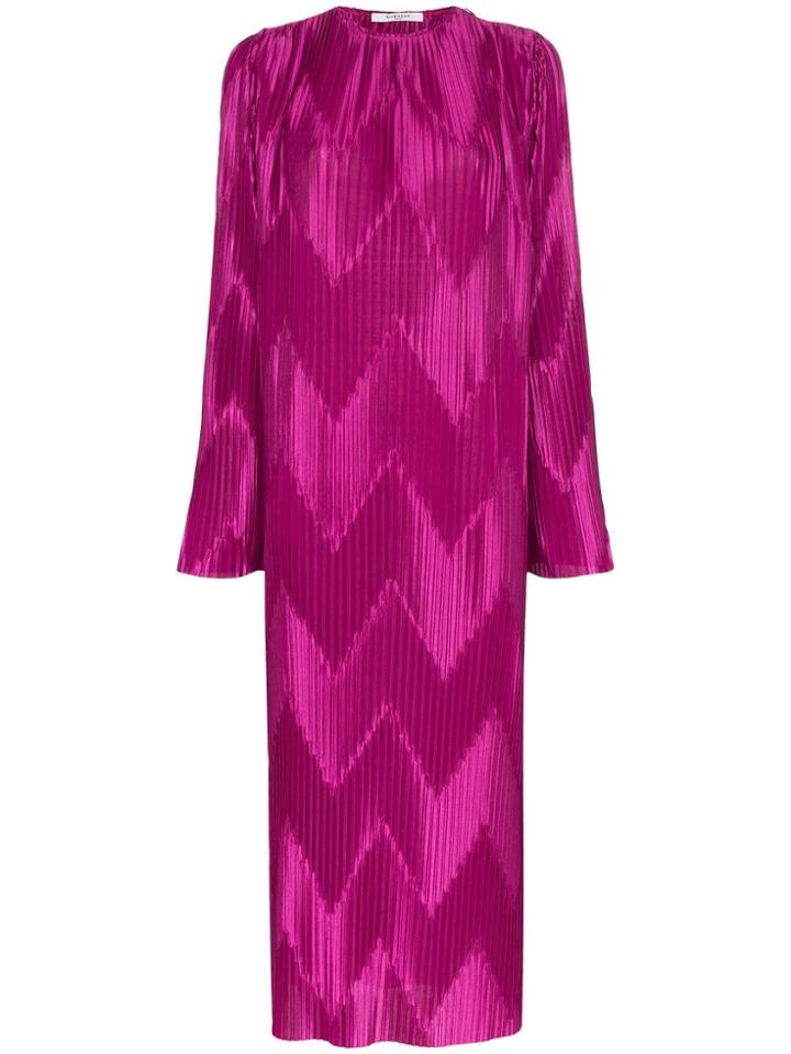 Givenchy Chevron Pleat Loose-fit Dress - Purple