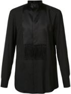 Givenchy Scarf Lapel Shirt, Men's, Size: 39, Black, Silk/polyamide/viscose