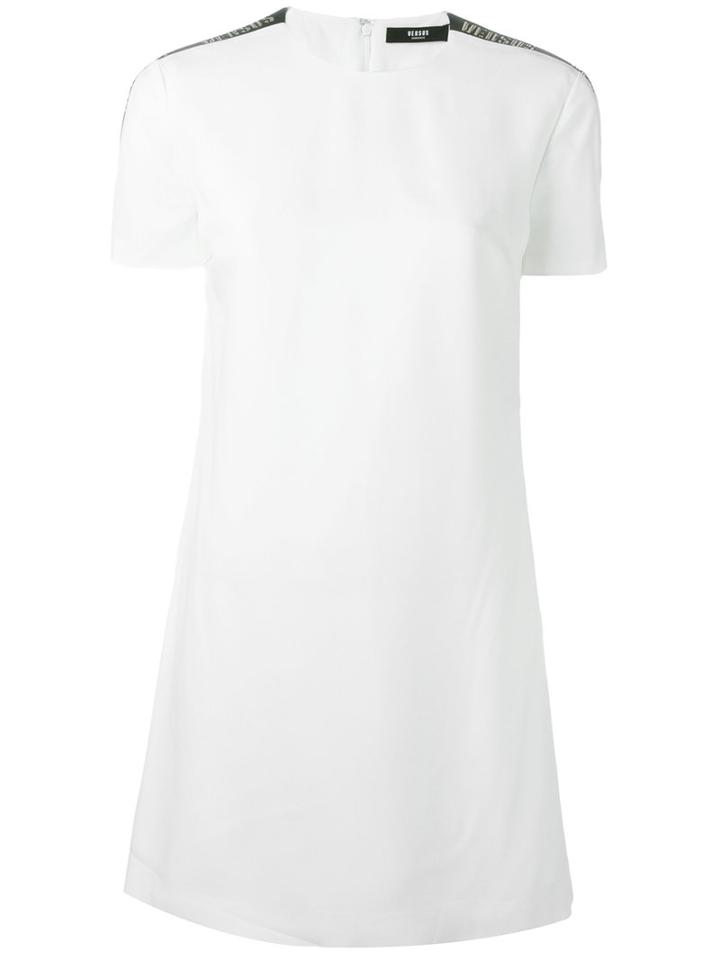 Versus - Logo Print Strap Dress - Women - Acetate/viscose - 40, Women's, White, Acetate/viscose