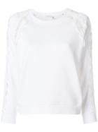 Chloé Scalloped Lace Insert Sweatshirt - White