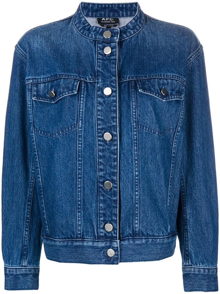 A.p.c. Buttoned Denim Jacket - Blue