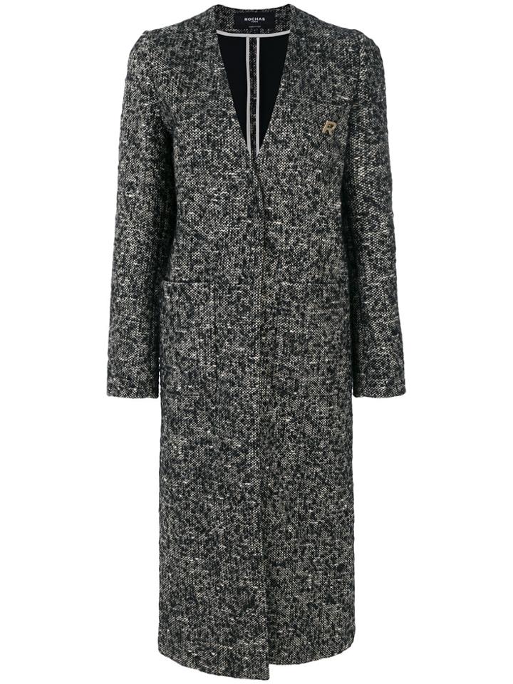 Rochas Longline Coat - Black