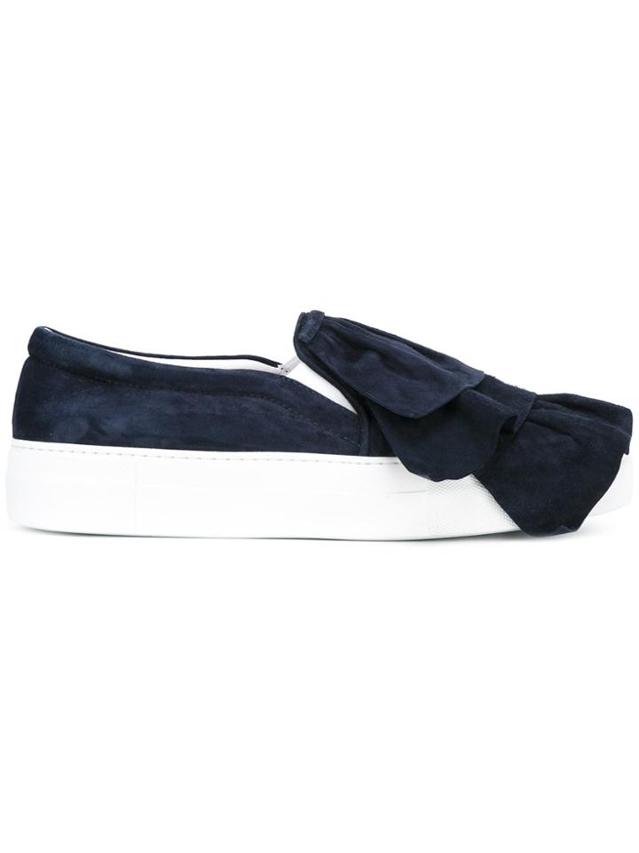 Joshua Sanders Ruffled Front Slip-on Sneakers - Blue