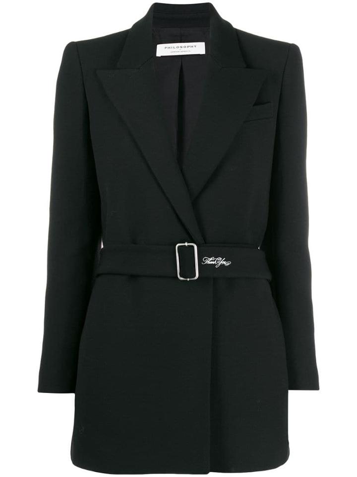 Philosophy Di Lorenzo Serafini Belted Tailored Jacket - Black