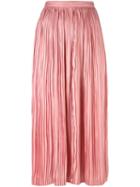 Tibi Pleated Midi Skirt, Women's, Size: 2, Pink/purple, Polyester