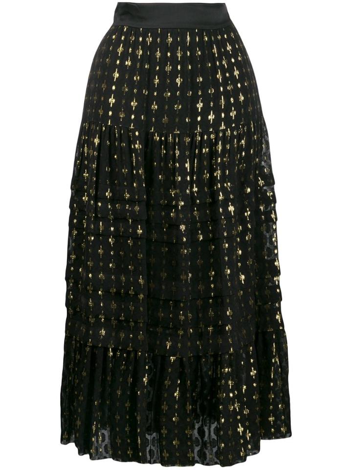 Temperley London Pleated A-line Skirt - Black