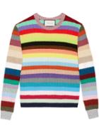 Gucci - Stripe Knit Top - Women - Polyester/viscose/cashmere/wool - L, Women's, Blue, Polyester/viscose/cashmere/wool