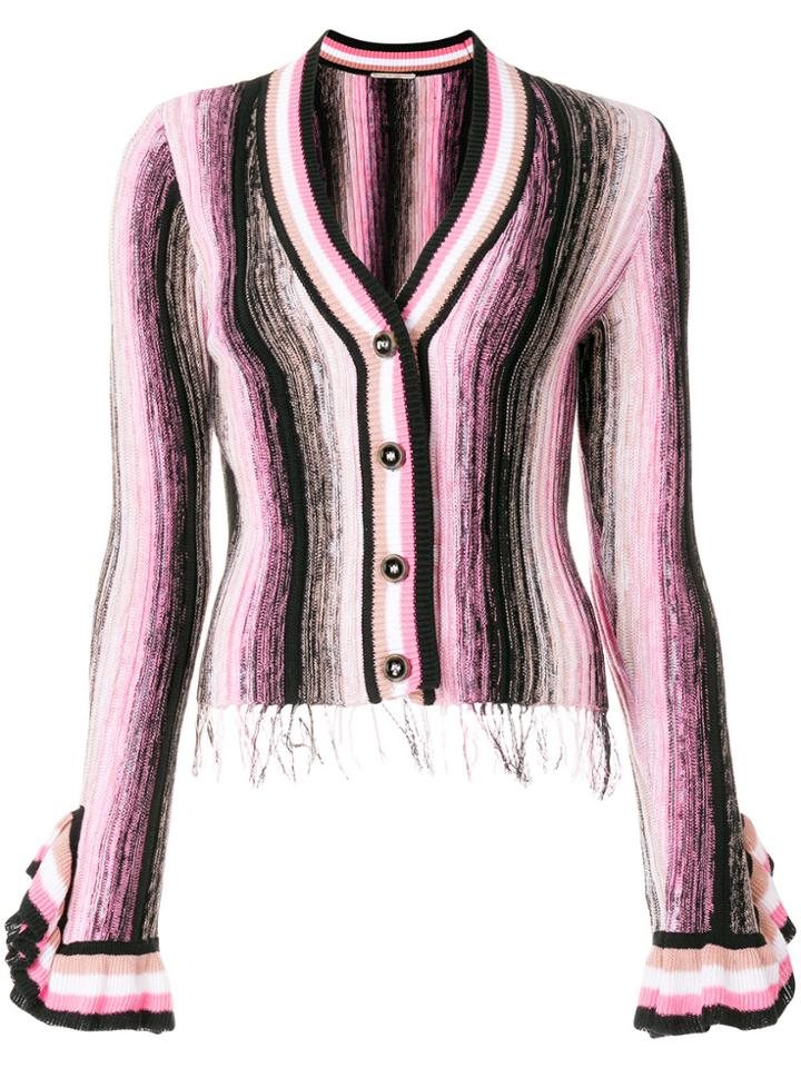 Marco De Vincenzo Frill Sleeve Fitted Cardigan - Multicolour