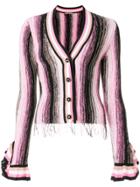 Marco De Vincenzo Frill Sleeve Fitted Cardigan - Multicolour