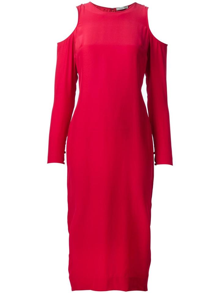 Piamita Shoulder Cutout Dress - Red