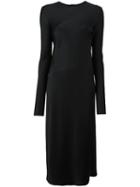 Haider Ackermann Long Sleeve Midi Dress, Women's, Size: 40, Black, Acetate/rayon