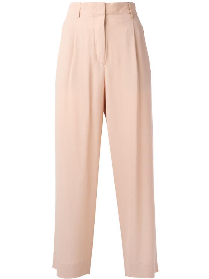 Incotex Cropped Flared Trousers, Women's, Size: 38, Pink/purple, Acetate/silk
