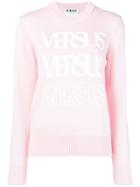 Versus Logo Long-sleeve Sweater - Pink & Purple