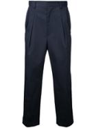 Juun.j Cropped High Waist Trousers, Men's, Size: 46, Blue, Cotton/polyurethane