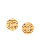 Chanel Pre-owned Cc Turn-lock Earrings - Gold