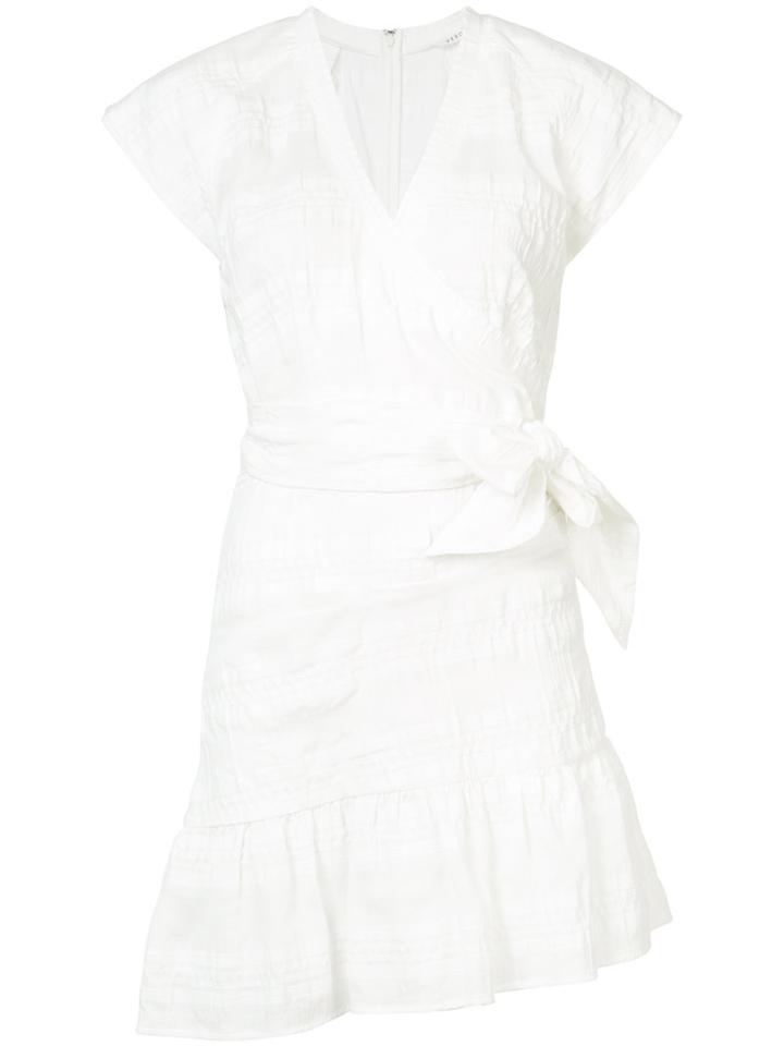 Veronica Beard - Wrap-effect Mini Dress - Women - Cotton/spandex/elastane - 4, White, Cotton/spandex/elastane