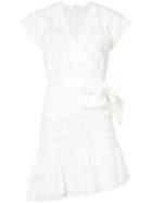 Veronica Beard - Wrap-effect Mini Dress - Women - Cotton/spandex/elastane - 4, White, Cotton/spandex/elastane