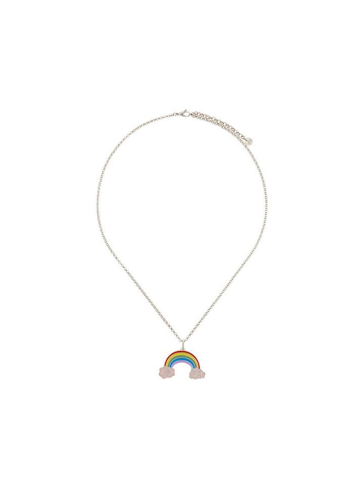 Gucci Guccighost Rainbow Charm Necklace, Women's, Metallic