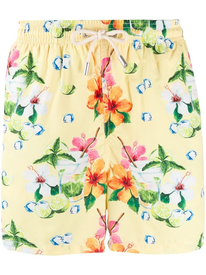 Mc2 Saint Barth Ultralight Floral Print Swim Shorts - Yellow