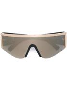 Versace Eyewear Tribute Wraparound Aviators - Brown