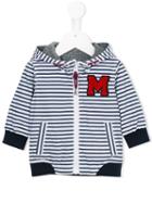 Little Marc Jacobs - Logo Patch Striped Hoodie - Kids - Cotton/polyester - 9 Mth, White