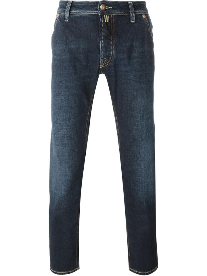 Jacob Cohen Straight Leg Jeans, Men's, Size: 38, Blue, Cotton/spandex/elastane