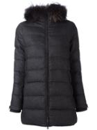 Duvetica 'blodwen' Padded Coat, Women's, Size: 42, Grey, Virgin Wool/polyamide/feather Down/racoon Fur