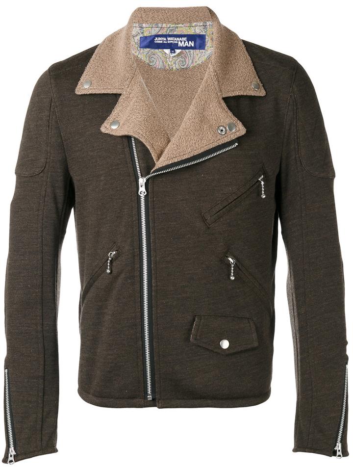 Junya Watanabe Comme Des Garçons Man - Casual Biker Jacket - Men - Cotton/wool - M, Brown, Cotton/wool
