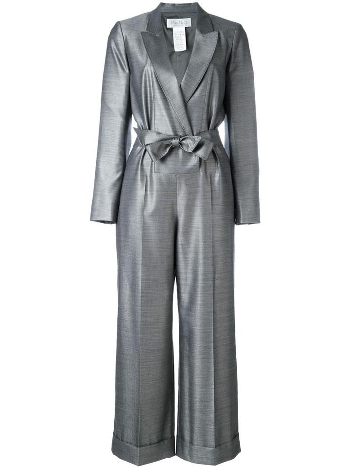 Max Mara Tie Jumpsuit, Women's, Size: 38, Grey, Virgin Wool/silk/spandex/elastane/cupro