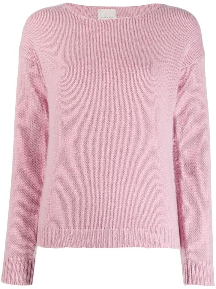 Fine Edge Crew Neck Sweater - Pink