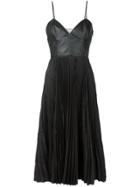 Cédric Charlier Pleated Contrast Dress - Black