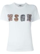 Msgm Embellished T-shirt, Women's, Size: Large, White, Cotton