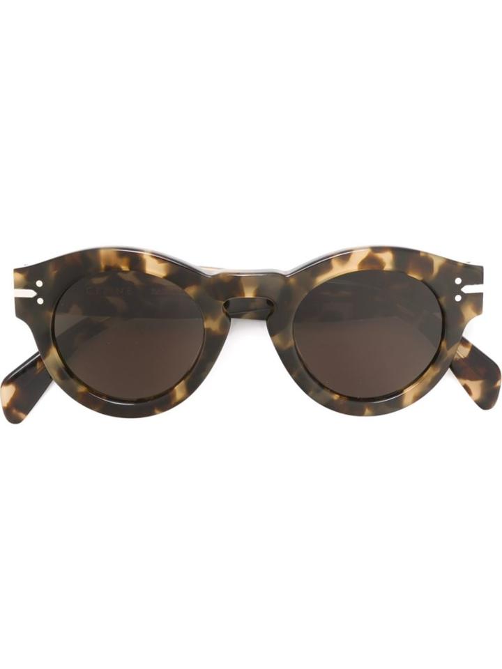 Céline Tortoiseshell Round Sunglasses