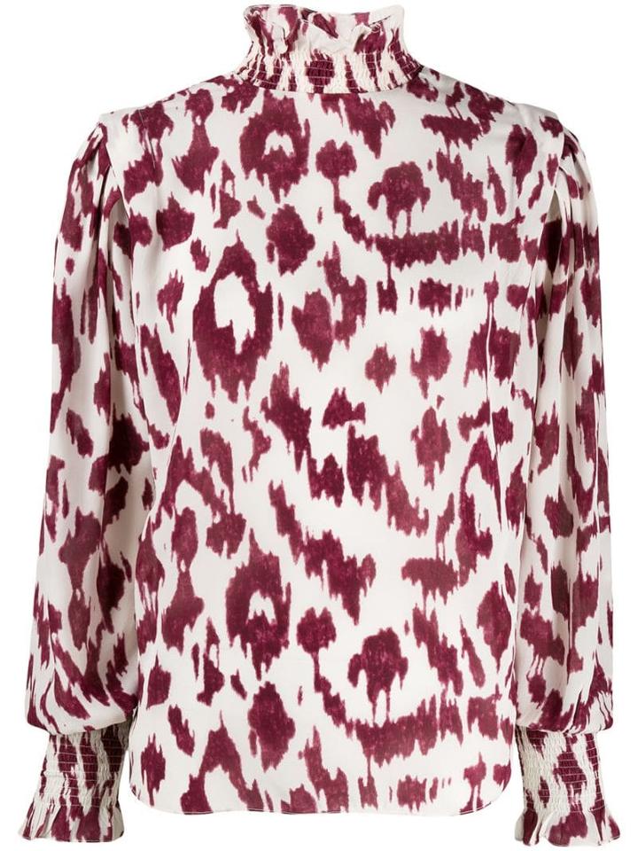 Isabel Marant Étoile Patterned Ruffle Neck Blouse - White