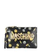 Moschino Coin Print Clutch Bag - Black