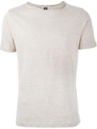 Eleventy Raw Neck T-shirt, Men's, Size: M, Nude/neutrals, Linen/flax/cotton
