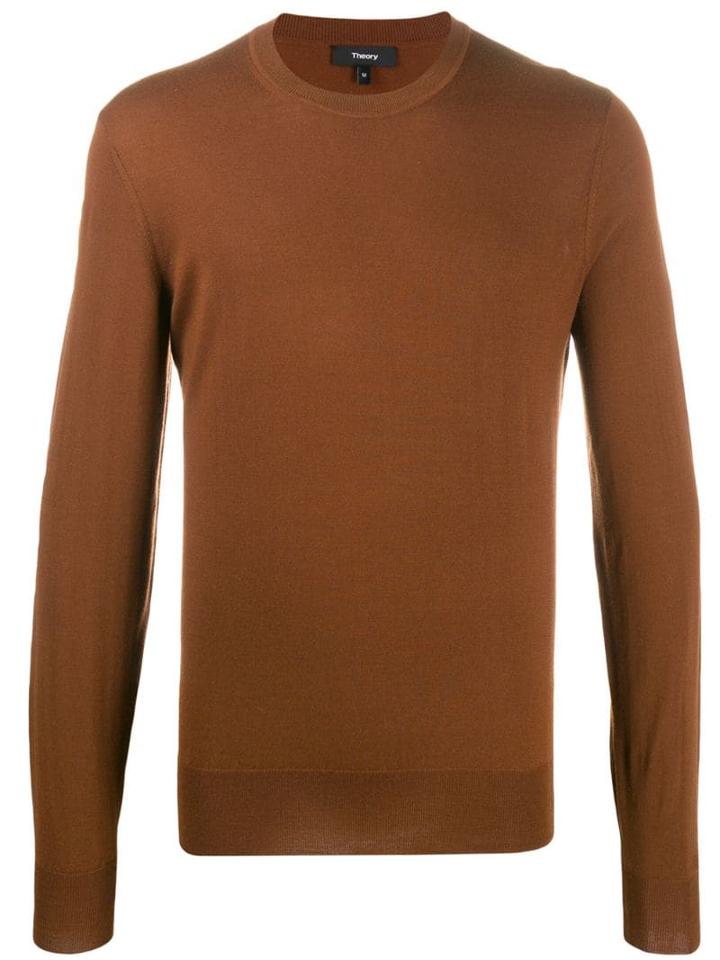 Theory Crewneck Jumper - Brown