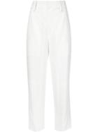 Chloé Cropped Trousers, Women's, Size: 38, White, Silk/acetate/viscose