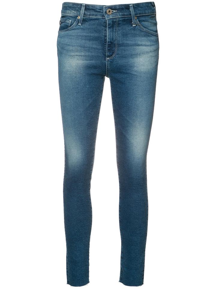 Ag Jeans Super Skinny Cropped Jeans, Women's, Size: 29, Blue, Cotton/polyester/spandex/elastane