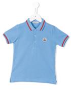 Moncler Kids Contrast Trim Polo Shirt, Boy's, Size: 8 Yrs, Blue