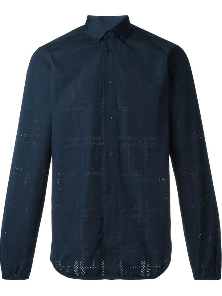 Oamc Perforated Shirt, Men's, Size: Medium, Blue, Cotton