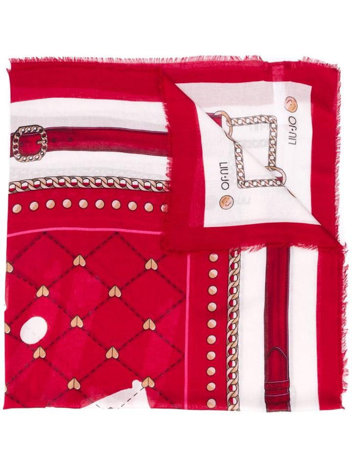 Liu Jo Mixed Print Scarf - Red