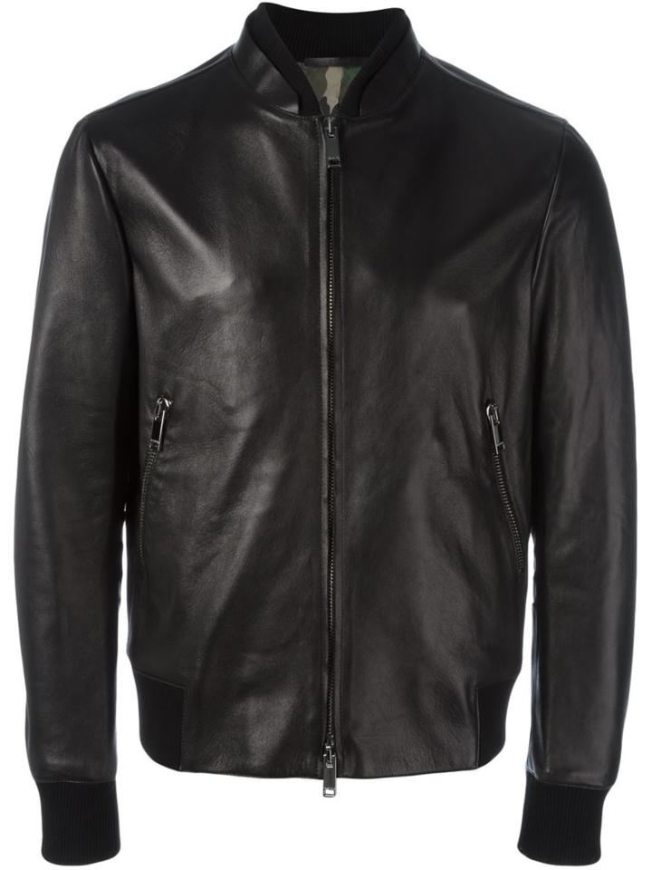 Valentino 'rockstud' Bomber Jacket, Men's, Size: 48, Black, Lamb Skin/cotton/polyamide/cupro
