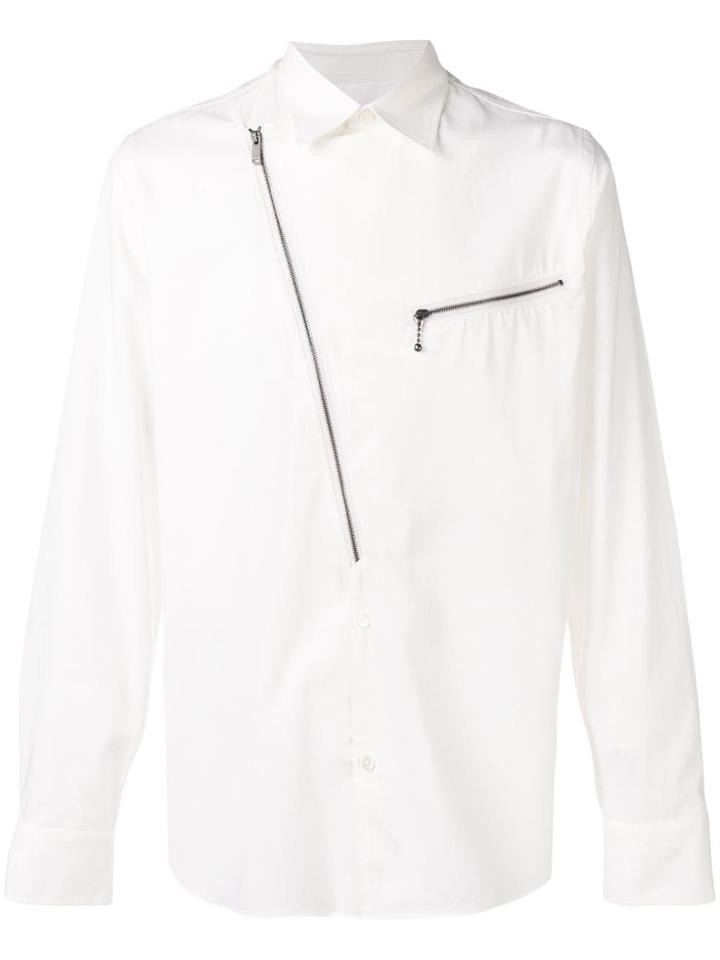 Givenchy Asymmetrical Zipped Plastron Shirt - White